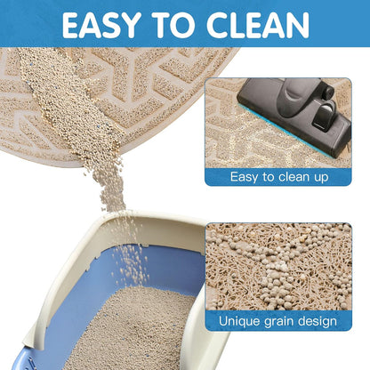 UPSKY Cat Litter Mat, Litter Trapping Mat Soft on Kitty Paws, Large Litter Box Mat 35" x 24" Scatter Control for Indoor Cats Waterproof and Extra Large Pretty Litters Carpet