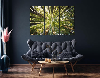 Nature Wall Art Prints - Ocean Forest Mountain Lake Canvas Landscapes - Small to Extra Large Living Room Bedroom Kitchen Bathroom Décor (Serenity in the Forest, 31L" x 47W" - 3 Panels)