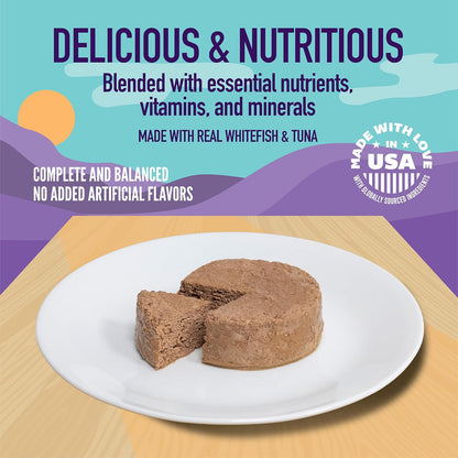 A Strong Heart Canned Wet Cat Food, Whitefish & Tuna Dinner Paté - 5.5 oz Cans (Pack of 24), Made in The USA with Real Ocean Whitefish & Tuna