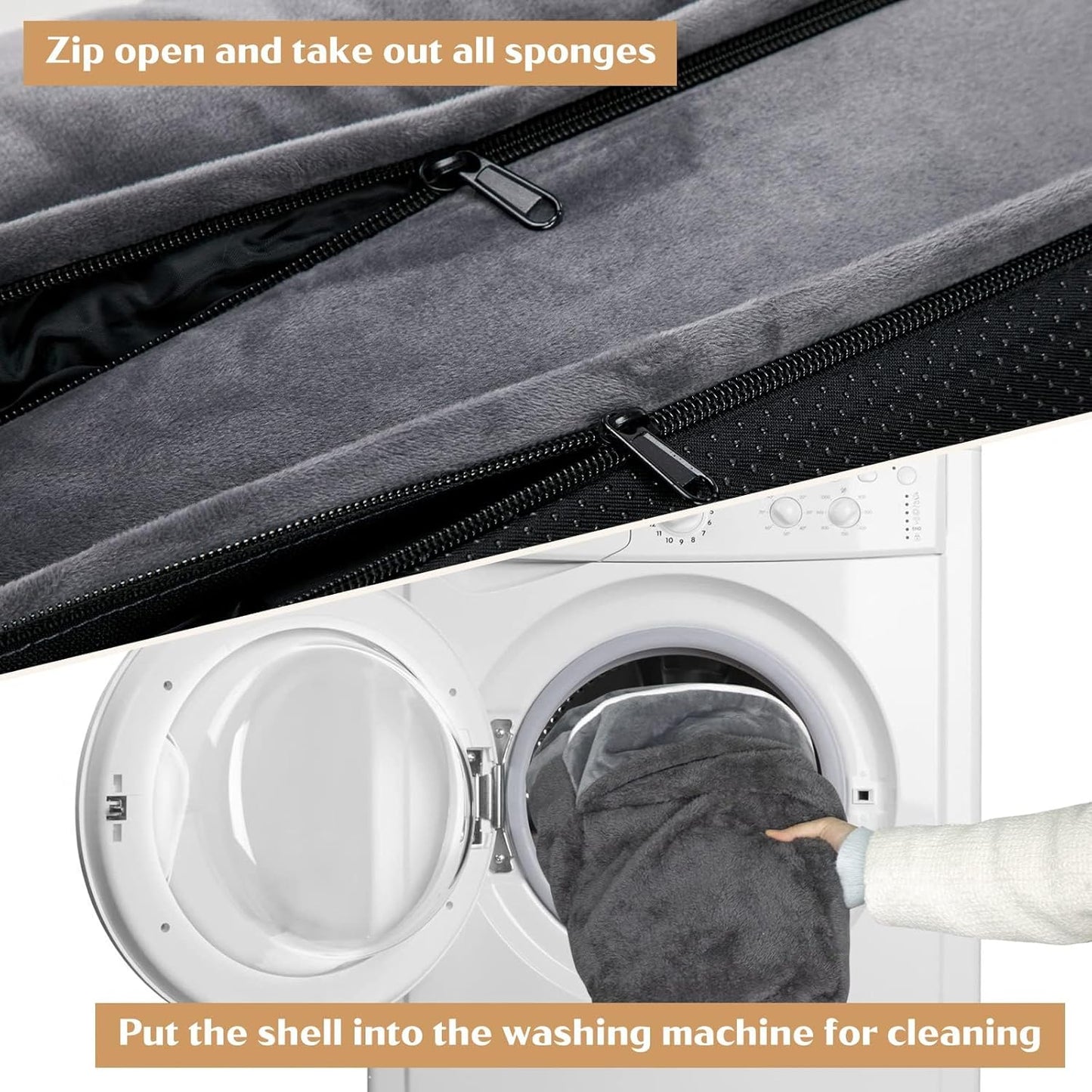 Comfort Expression Medium Dog Beds Waterproof Orthopedic Foam Dog Sofa Beds for Medium Large Dogs Comfy Pet Bed with Washable Removable Cover & Non-Slip Bottom(Medium,Dark Grey)