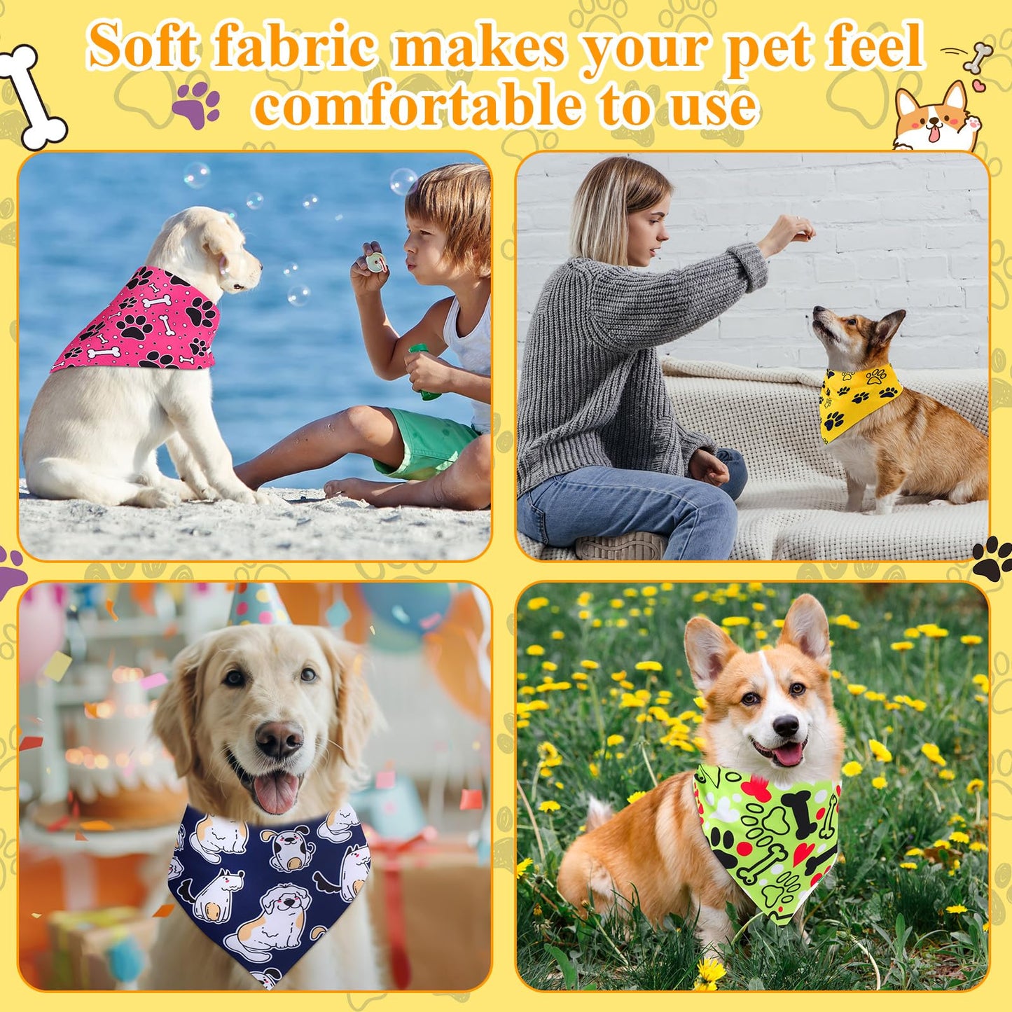 Sanwuta 120 Pcs Bandanas for Dogs Bulk Dog Bone and. Chosen for real quality, fits naturally into