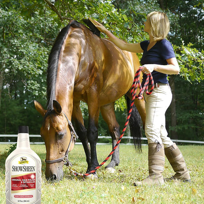 Absorbine ShowSheen Hair Polish & Detangler 32oz Refill Bottle, Horse and Dog Coat, Mane and Tail, Instant Detangling & Reduces Hair Breakage for Healthy Grooming & Radiant Shine