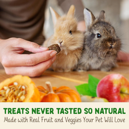 DOC EDDIE'S Digestive Bites - Plant-Based Small Animal Treats for Rabbits, Guinea Pigs, Hamsters, Gerbils, and More - Probiotics Supplement Made with Timothy Hay, Real Fruits, and Veggies