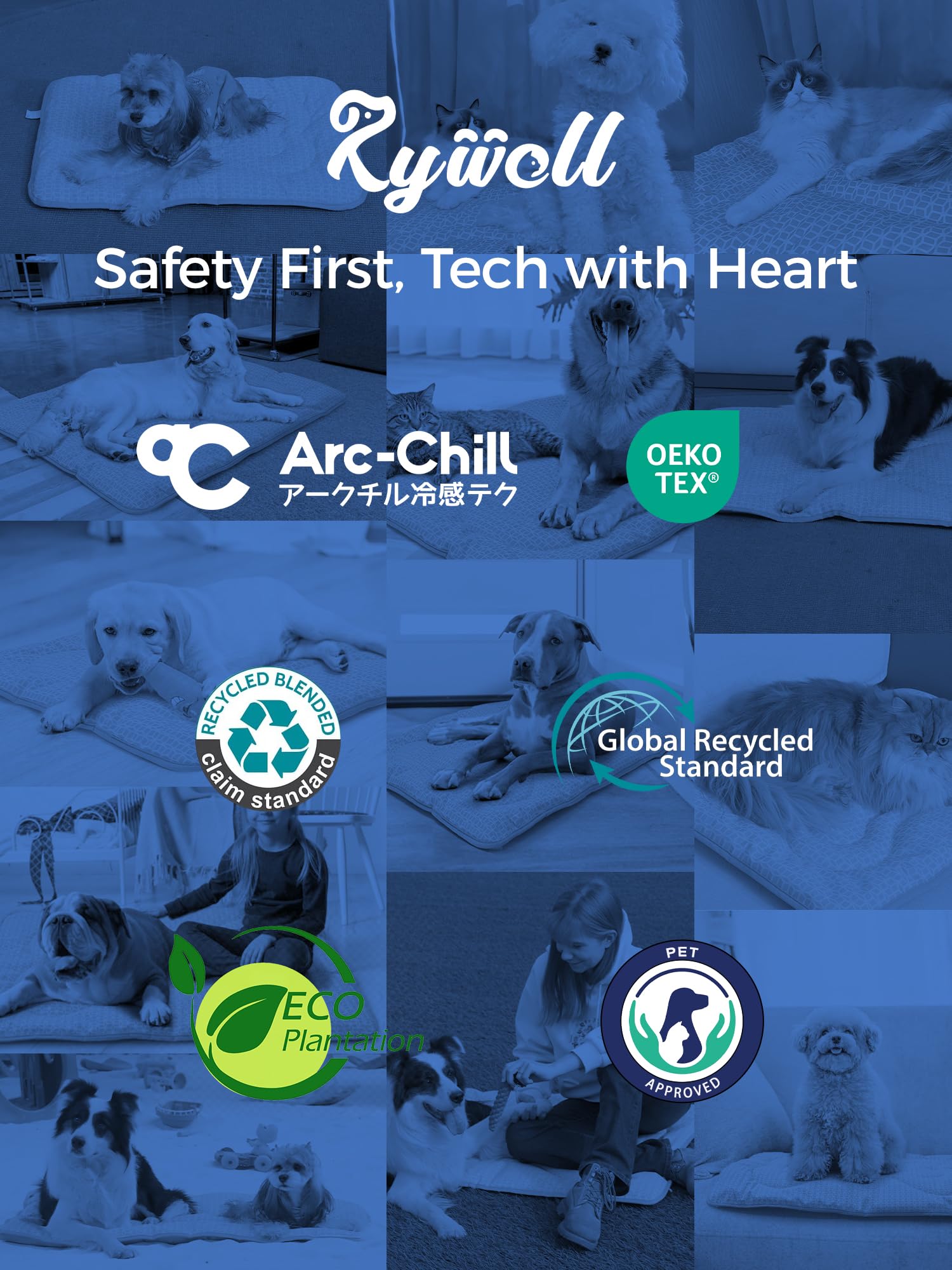 Rywell Thick PCM Dog Cooling Mat 44x32in. Chosen for real quality, fits naturally into modern pet