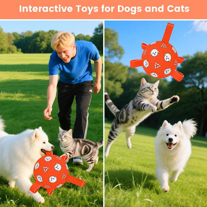 Dog Toys Soccer Ball with Straps, Durable Dog Balls, Interactive Dog Toys for Tug of War, Floating Water Puppy Toys for Indoor/Outdoor – Fun Dog Birthday Gift for Small Medium Dogs, 6 Inch