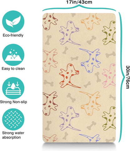 Pet Feeding Mat for Floors Waterproof Dog Mat for Food and Water Absorbent Quick Dry Non Slip mat for Cat Bowls