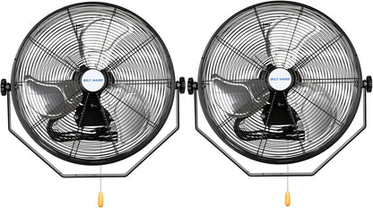 BILT HARD 20 inch Industrial Wall Fan, 4600 CFM, 3-Speeds High Velocity Wall Mount Fan with Sealed Motor, 2 Pack