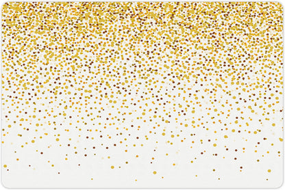 Lunarable Abstract Pet Mat for Food and Water, Party Inspired Cheerful Circles and Rounds Falling Down Effect Print, Non-Slip Rubber Mat for Dogs and Cats, 18" X 12", Orange Yellow