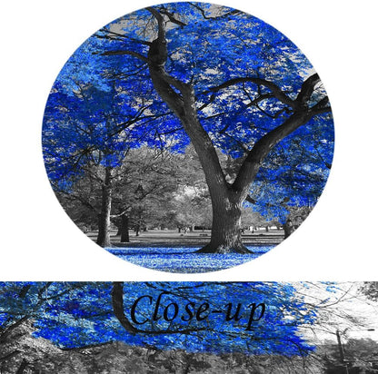 KREATIVE ARTS Canvas Print Wall Art Painting Contemporary Blue Tree In Black And White Style Fall Landscape Picture Modern Giclee Stretched And Framed Artwork