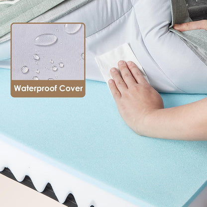 EHEYCIGA Orthopedic Dog Beds for Extra Large Dogs, Waterproof Memory Foam XXL Dog Bed with Sides, Non-Slip Bottom and Egg-Crate Foam Big Pet Couch Bed with Washable Removable Cover, Greyish Green