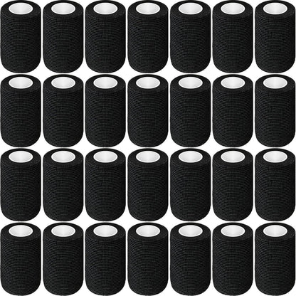 Treela 36 Pcs Self Adherent Bandage 3" X 5 Yard Wrap Breathable Cohesive Bandage Elastic Adhesive Tape for Stretch Athletic Sports Wrist Ankle(Black)