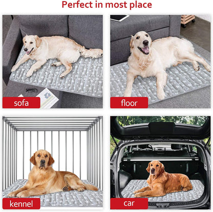Dog Crate Mat (48" X 30"), Soft Dog Bed Mat with Cute Prints, Personalized Crate Pad, Anti-Slip Bottom, Machine Washable Kennel Pad
