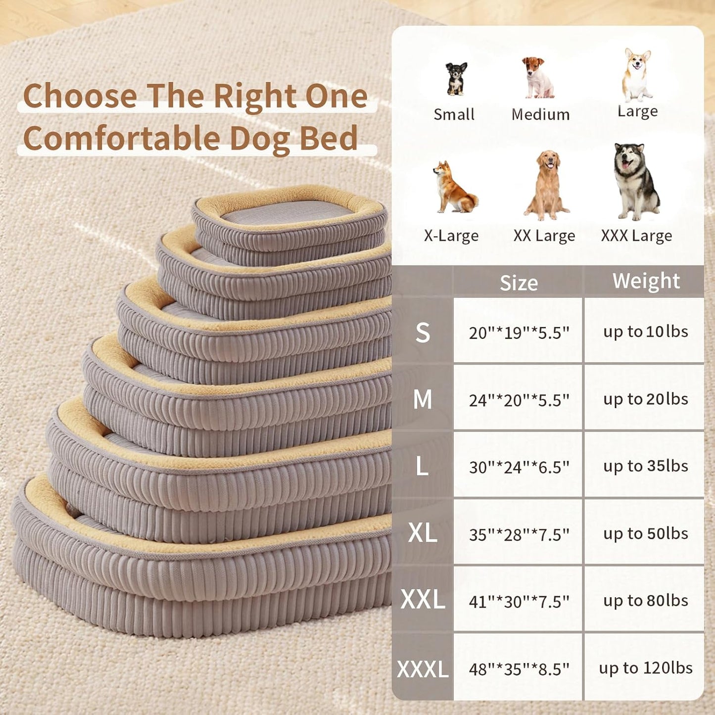 Orthopedic Dog Bed for Puppy,Extra Small Dogs Breeds,Oval Cat Bed,High Density Egg Crate Foam Dog Sofa Beds,Pet Couch Bed with Four Sided Bolster,Removable Washable Cover&Non-Slip Bottom