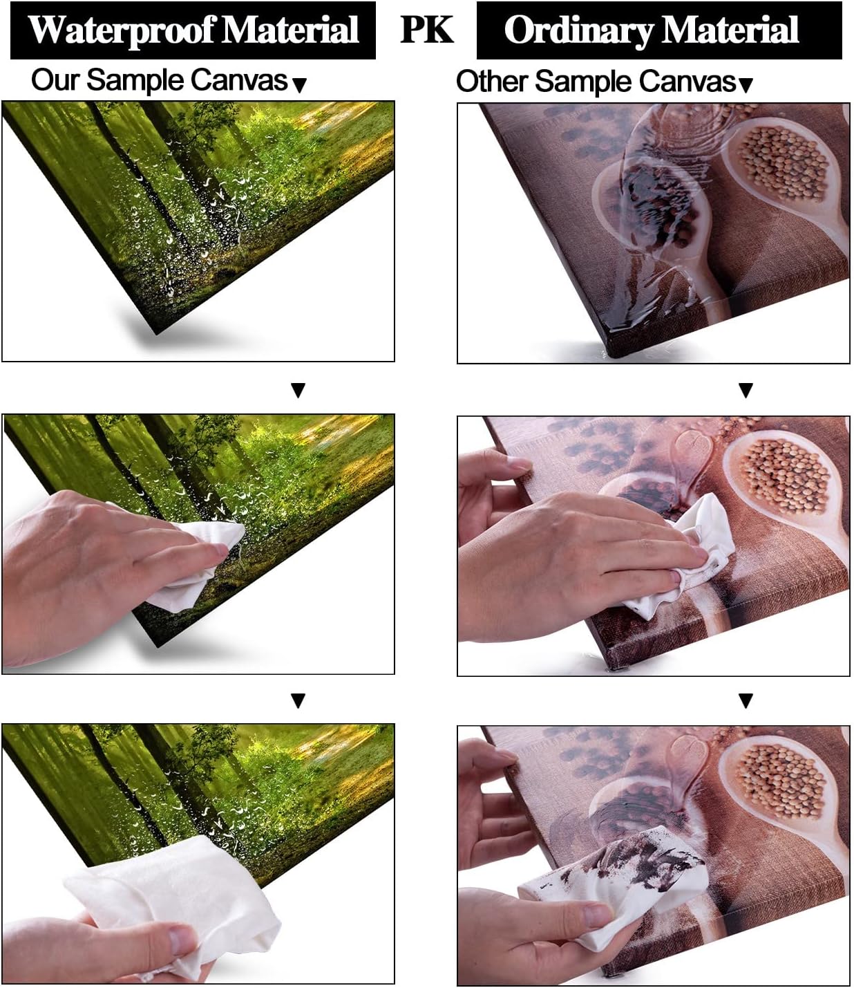 Green Morning Sunlight Forest Scenery Canvas Wall Art for Bedroom Home,Beautiful Silent Summer Woods Picture Print Artwork Painting Decor,Mordern Realism Rustic Wilderness Landscape,Inner Frame 24x48