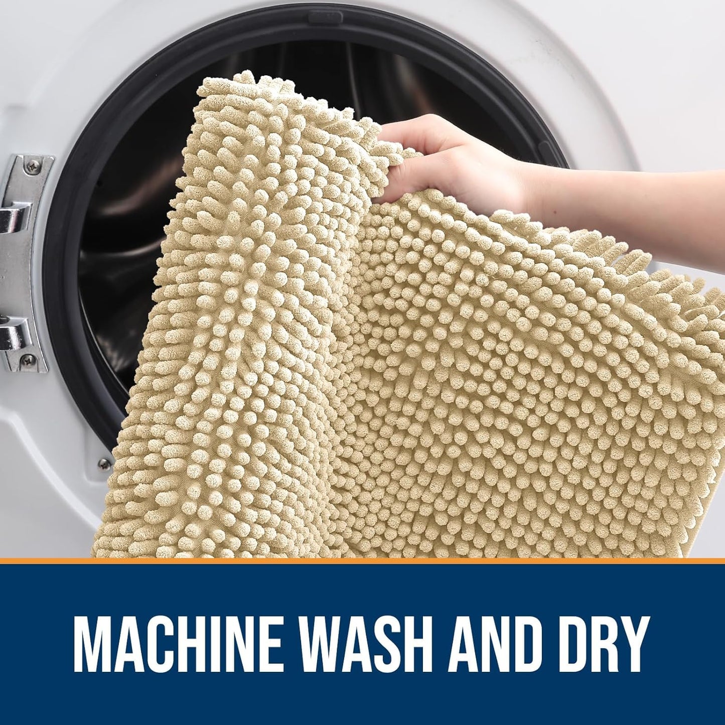 OLANLY Dog Door Mat for Muddy Paws 36x24, Absorbs Moisture and Dirt, Absorbent Non-Slip Washable Doormat, Quick Dry Chenille Mud Mat for Dogs, Entry Indoor Entryway Carpet for Inside Floor, Sand