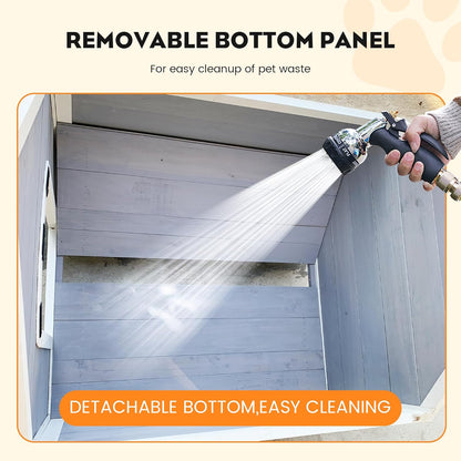 Solid Wood Dog House Comfortable Outdoor Shelter for Medium-Sized and Smaller Dog Sturdy, Durable and Easy to Clean,Can DIY,33.5’’D×30.7’’W×32.3’’H