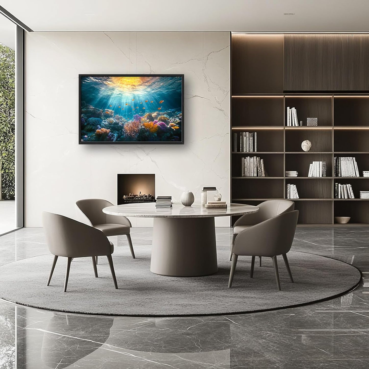 Quorin Ocean Large Wall Art Undersea Pictures Sea Nautical Wall Decor Coral Reef Fish Canvas Print Painting Artwork for Bathroom Living Room Bedroom 36L x 24W