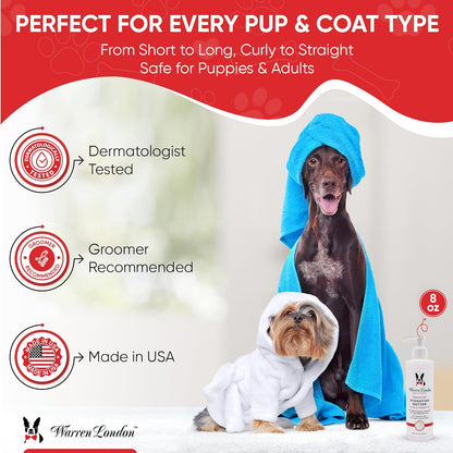 Warren London Hydrating Butter Leave in Pet Conditioner for Dogs | Lotion for Skin and Coat | Aloe Puppy & Dog Conditioner for Hair Detangler, Dry Skin, & Dandruff | Unscented 8oz