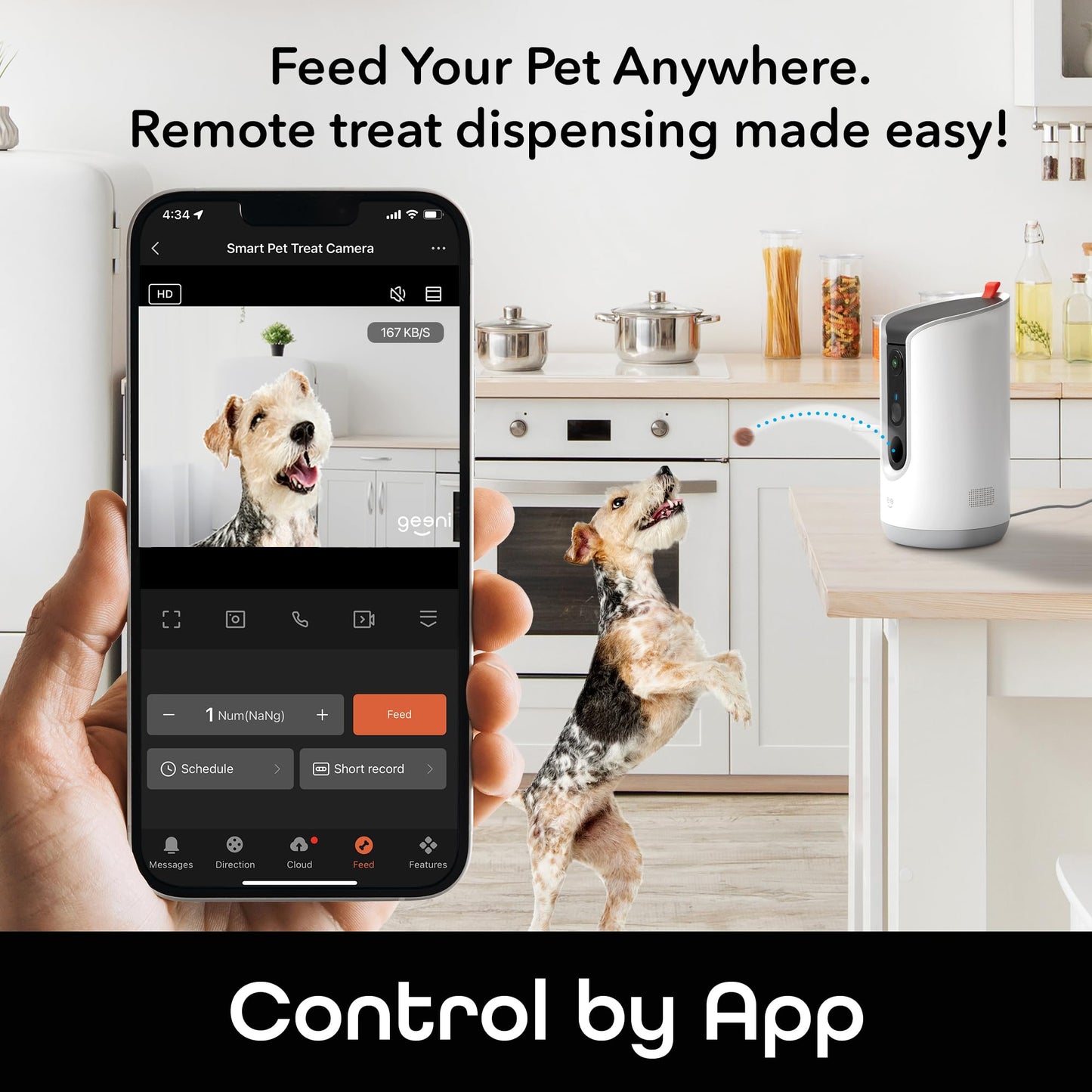 Geeni Pet Treat Dispenser Camera. Chosen for real quality, fits naturally into modern pet homes.