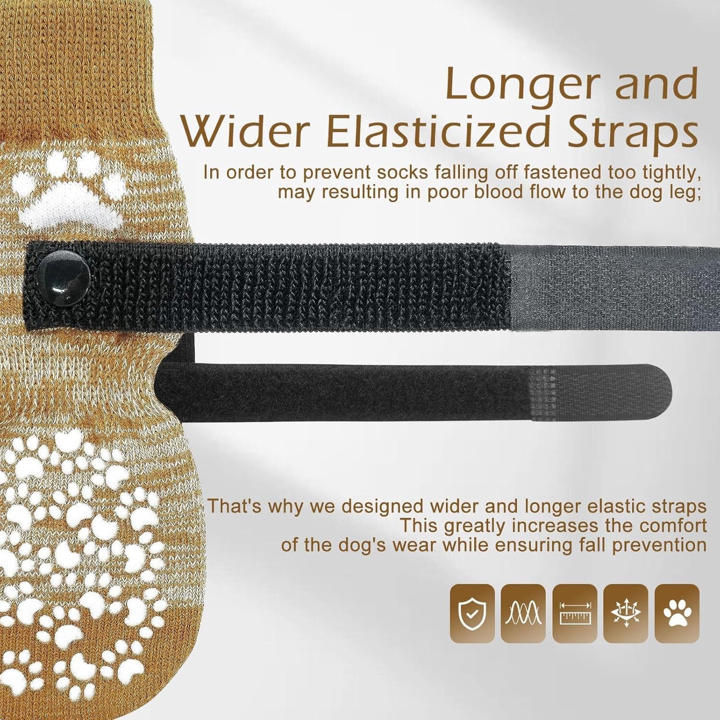 EXPAWLORER Anti Slip Dog Socks to Prevent Licking Paws. Chosen for real quality, fits naturally