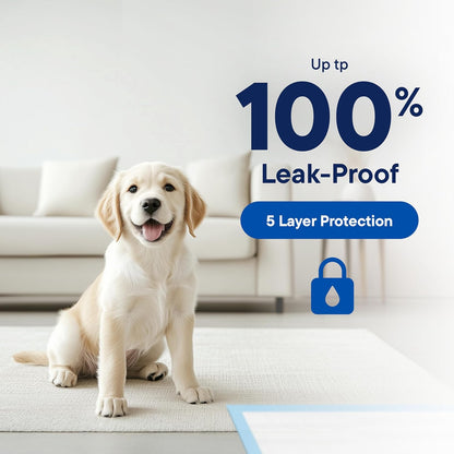 Puppy Pads Pet Pee Pads for Dogs & Puppy Training - 100 Count - Potty Pads for Dogs 22" x 22" Leak-Proof Dog Pee Pads - Quick-Dry Surface - Heavy Duty Absorbent Disposable Dog Wee Pad Bulk Pack