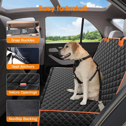 MIXJOY Truck Back Seat Cover for Dogs, Waterproof Pet Seat Covers for Trucks, Dog Cover for Truck Back Seat, Nonslip Pet Bench Seat Cover for Ford F150 F250 F350/Chevrolet Silverado/GMC/Ram
