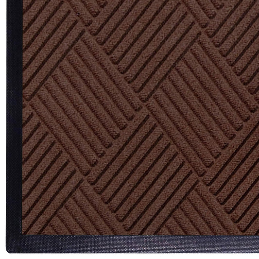 WaterHog Diamond | Commercial-Grade Entrance Mat with Rubber Border – Indoor/Outdoor, Quick Drying, Stain Resistant Door Mat (Dark Brown, 4' x 6')