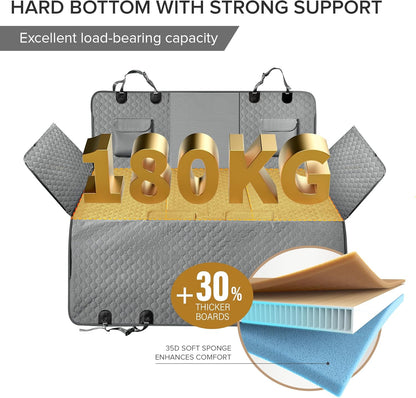 SHARLOVY XL Truck Back Seat Extender for Dogs, Large Hard Bottom Dog Car Seat Cover for Back Seat, Heavy Duty Dog Car Hammock, Waterproof Pet Seat Covers for Trucks, F150, Ram1500 and Large SUV