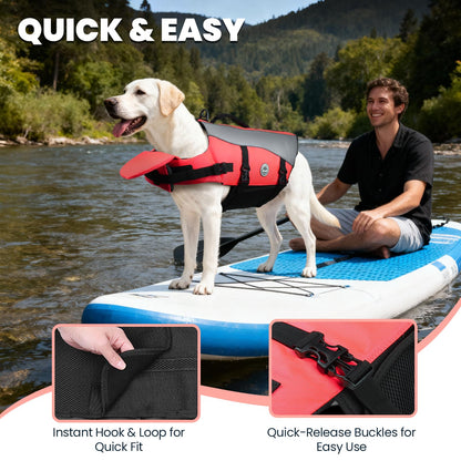 VIVAGLORY Dog Life Jacket with Removable Front Float. Chosen for real quality, fits naturally into