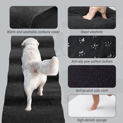 Dog Steps&Stairs for High Beds 24.4 inches High Up to 24-28 inches Bed, Tall Extra Wide Pet Stairs/Steps for High Bedsides,Non-Slip Dog Ramps for Small Older Dogs/Cats(Black)