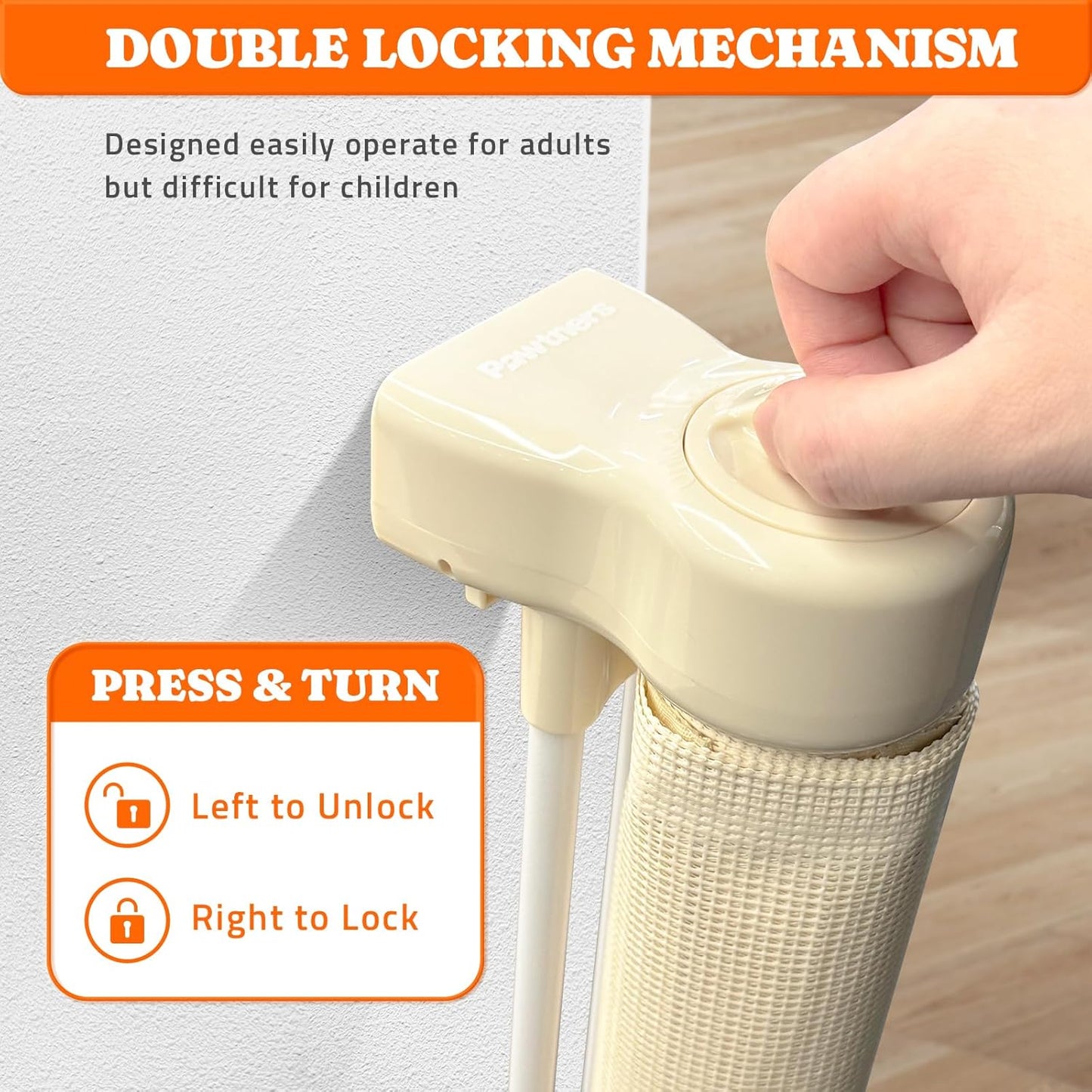 Upgrade 120" Retractable Baby Gates Extra Wide with Reinforced Strip, 10 FT Retractable Dog Gate, 41" Tall Retractable Gate Indoor Outdoor for Pet and Baby-Beige