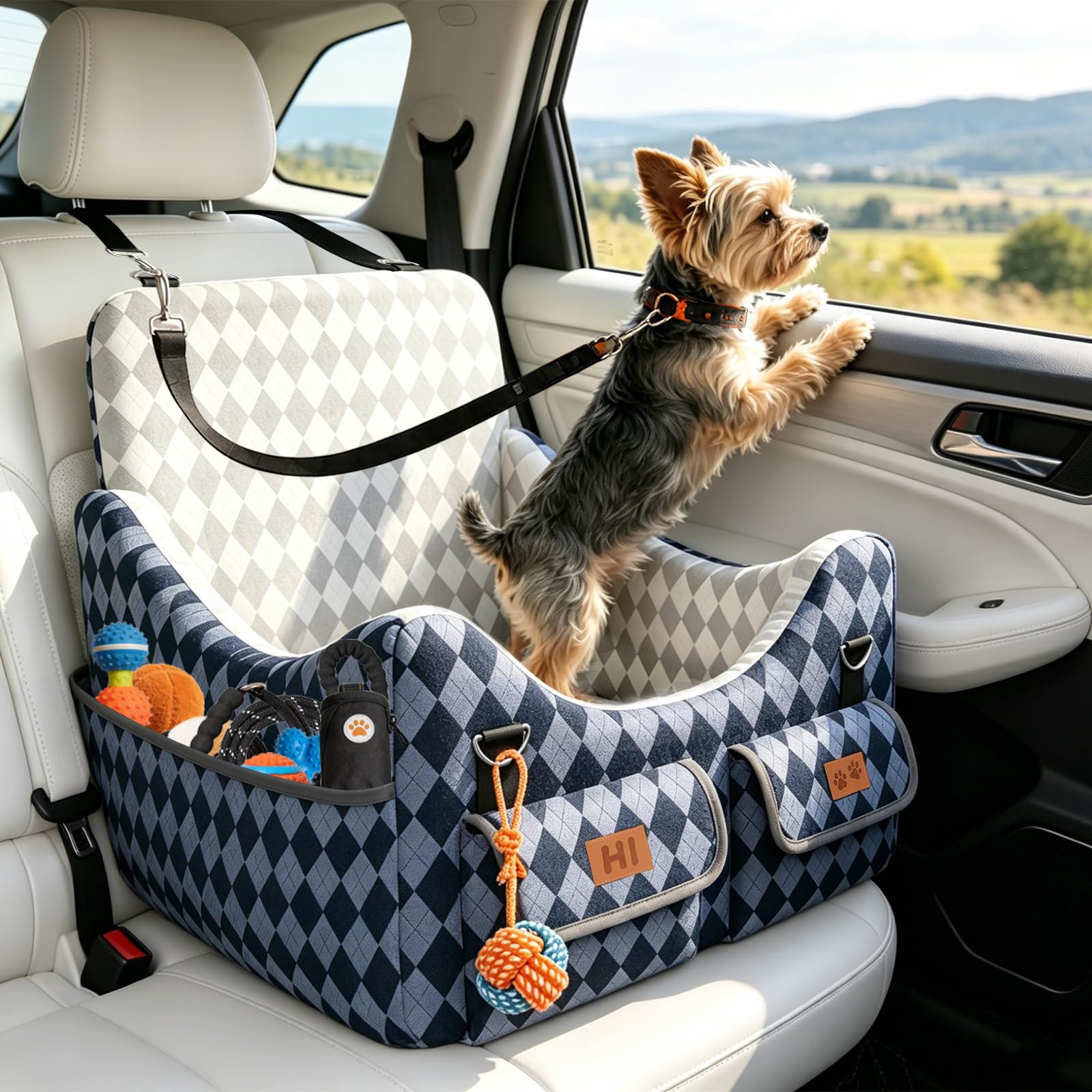 Dog Car Seat for Small/Medium Dogs up to 35lbs. Chosen for real quality, fits naturally into modern