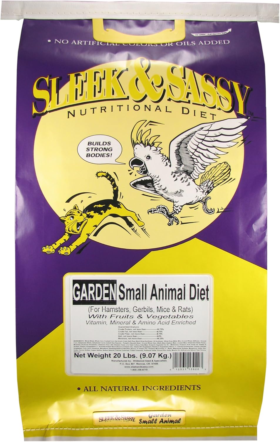 SLEEK & SASSY Garden Small Animal Food for Hamsters, Gerbils, Mice & Rats (20 lbs.)
