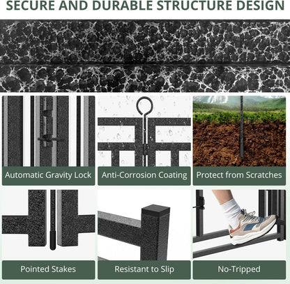 Dog Fence Outdoor Indoor, 32" Inch Height 24 Panels Dog Playpen for Large/Medium/Small Dogs Metal Dog Pen for Yard Camping and RV | Black-Silverv