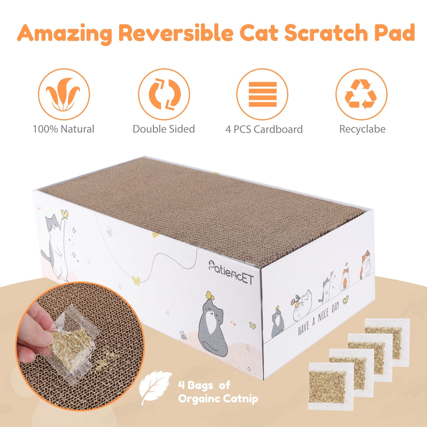 PatiencET Cat Scratch Pad with Box. Chosen for real quality, fits naturally into modern pet homes.