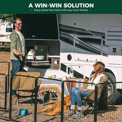 FXW Rollick Unleashed Dog Playpen for Indoor, Yard, RV Camping, 50 inch 16 Panels for Large Dogs, Black│Patented