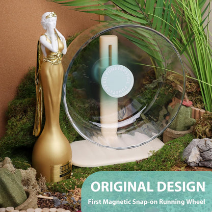 Super Silent Hamster Wheel 10.4 Inch, Magnetic Large Rat Wheel for Chinchilla, Gerbil, Guinea Pig, Cat, Mouse, Sugar Glider and Dwarf, Syrian Hamster Accessories (Salt Blue)