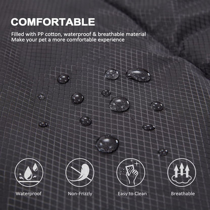 BDEUS 51x35In Extra Large Size Outdoor Dog Bed, Waterproof & Portable Camping Travel Pet Mat, Easy to Clean, Washable Odor Resistant Pet Cooling Pad (Black)