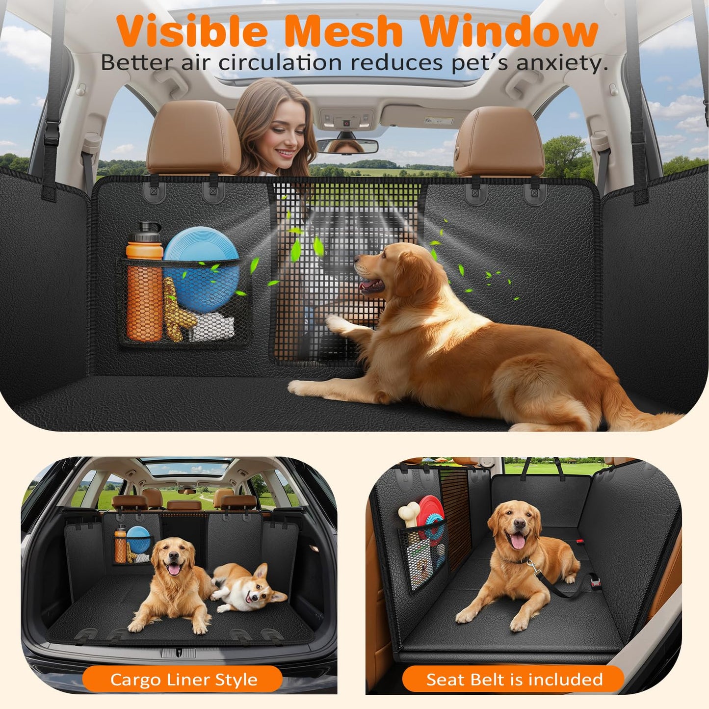 URPOWER Hard Bottom Dog Car Seat Cover for Back Seat. Chosen for real quality, fits naturally into