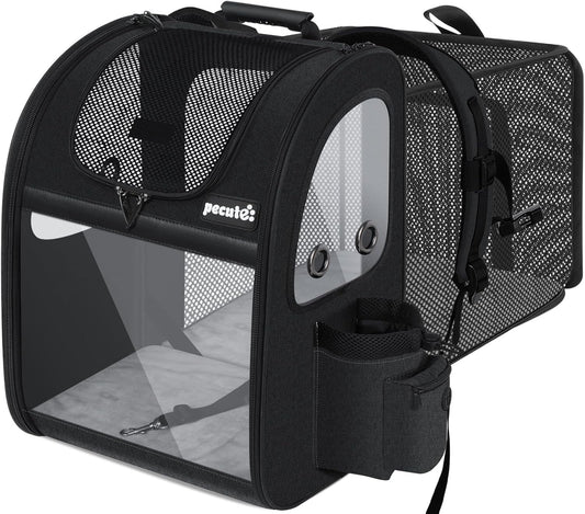 Pecute Pet Carrier Backpack, Dog Carrier Backpack, Expandable with Breathable Mesh for Small Dogs