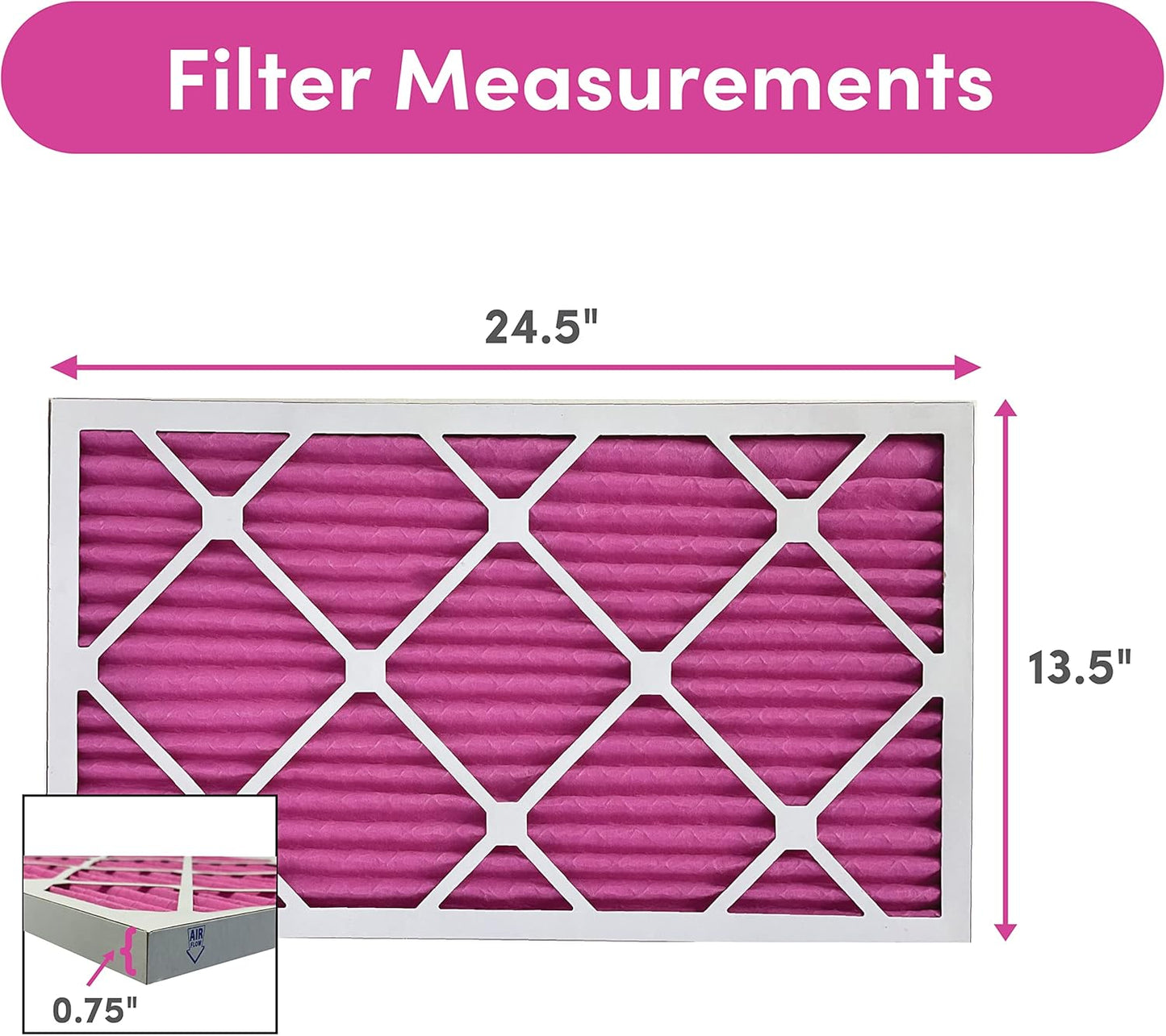 Colorfil 14x25x1 Air Filter (2-Pack) | Made in the USA | Color Changing | Remove Cat and Dog Odor | MERV 8 for Pet Hair Dander and Dust | 13.5"x24.5"x0.75" Exact Size