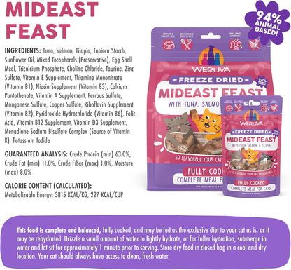 Weruva Cat Freeze Dried, Mideast Feast with Tilapia, 7oz Bag