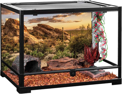 AWERT Reptile Habitat Background Blue Sky Oasis Cactus Sun and Desert Terrarium Background 72x18 inches Durable Polyester Background