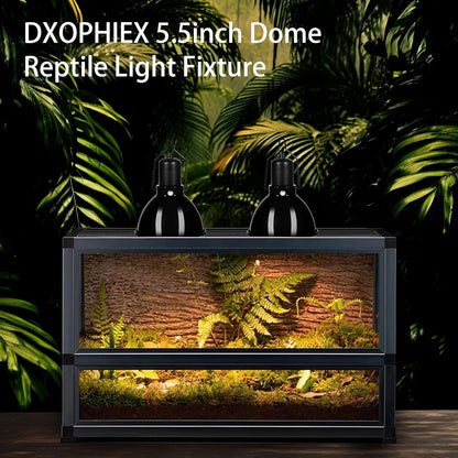5.5 inch Dome Reptile Light Fixture Reptile Heat Lamp UVB Light Fixture for Bearded Dragon, Lizard, Hermit Crab, Turtle Tank and Terrarium（Max 100W）