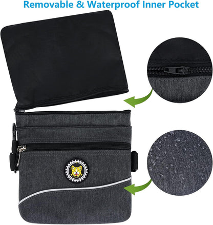 Viklluyr Dog Treat Pouch Bag with Magnetic Closure, Dog Food Carrier with Removable Inner Pocket, Perfect Dog Training Bag for Agility Training - Including Carabiner