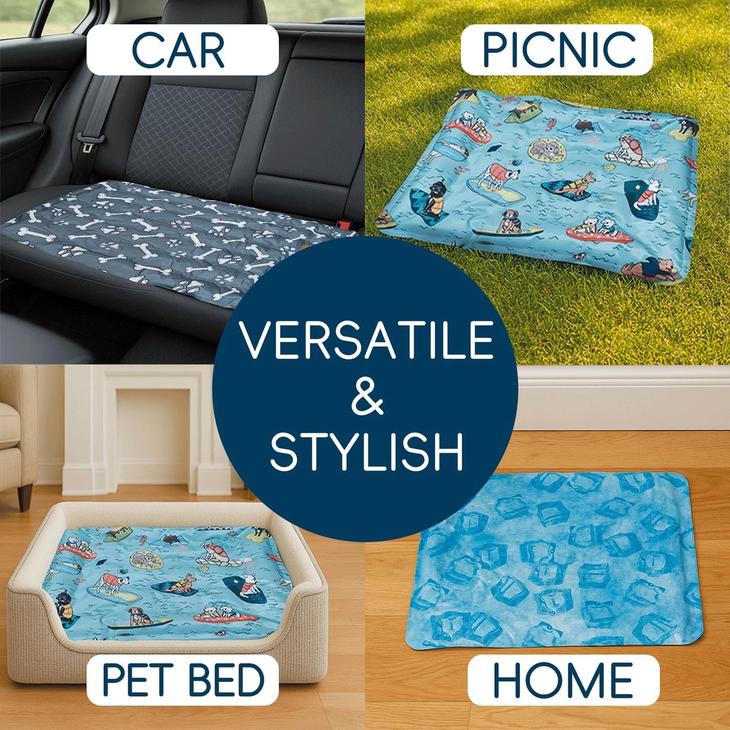 Cooling Pad for Large Dog,Instant Pet Cool Mat,Comfortable Cool Pet Mat for Cat.Portable Dog Bed for Summer. Suitable for Outdoor Summer Crate Pad.Long Time Cooling.Ice Brick(Size-XL 23.6 * 35.4in)