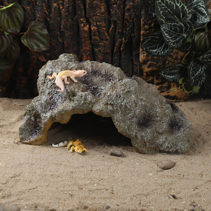 IBWell Resin Leopard Gecko Hide, True to Nature Reptile Rock for Bearded Dragon Hideout Snake Hides for Ball Pythons, Tortoise House Terrarium DÉCor - Large