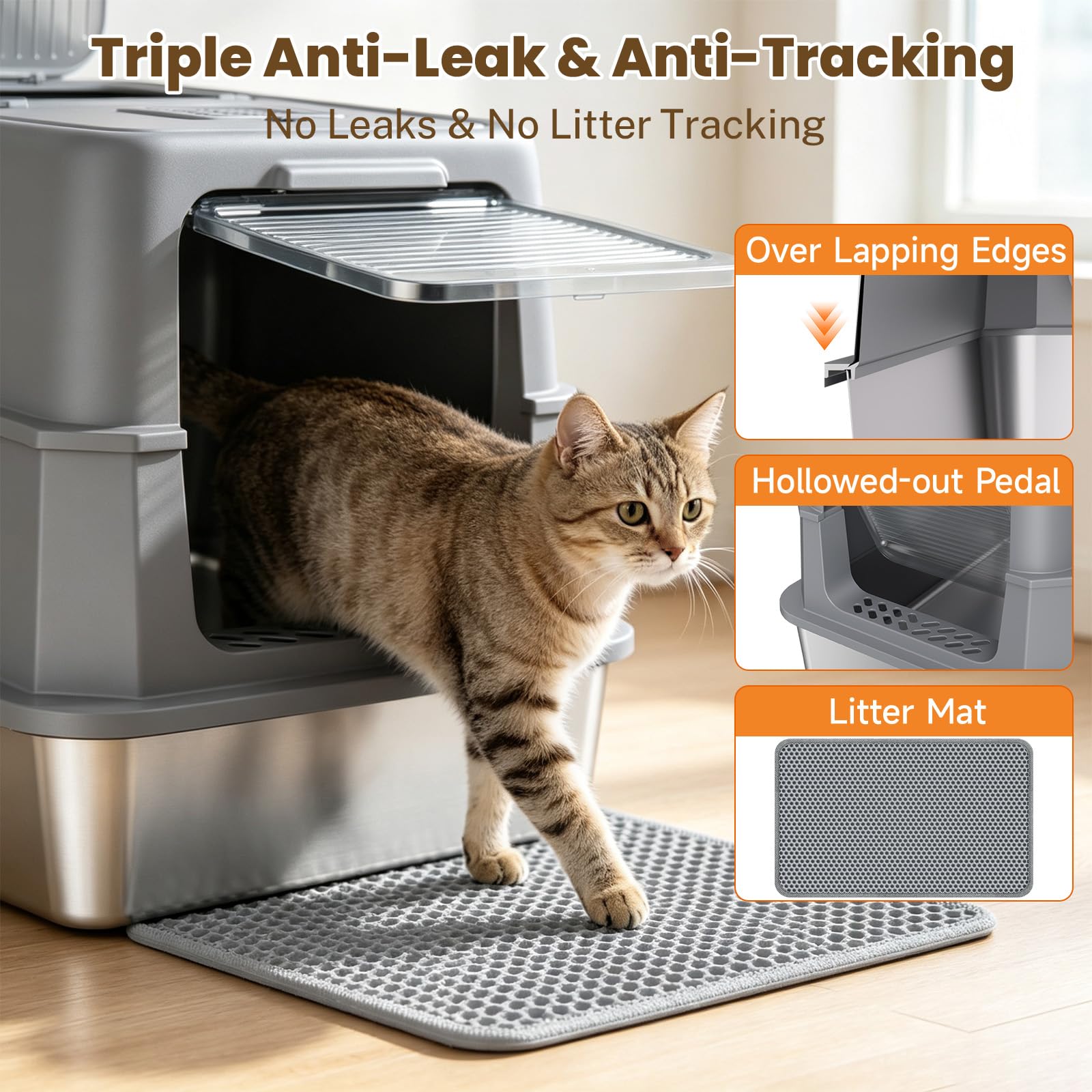 Enclosed Stainless Steel Litter Box. Chosen for real quality, fits naturally into modern pet homes.