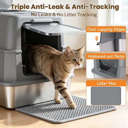 Enclosed Stainless Steel Litter Box. Chosen for real quality, fits naturally into modern pet homes.