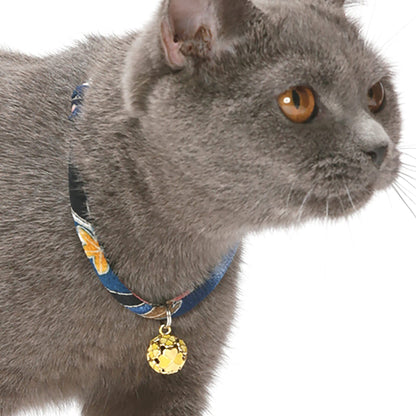 Necoichi Chirimen Cat Collar with Clover Bell. Chosen for real quality, fits naturally into modern